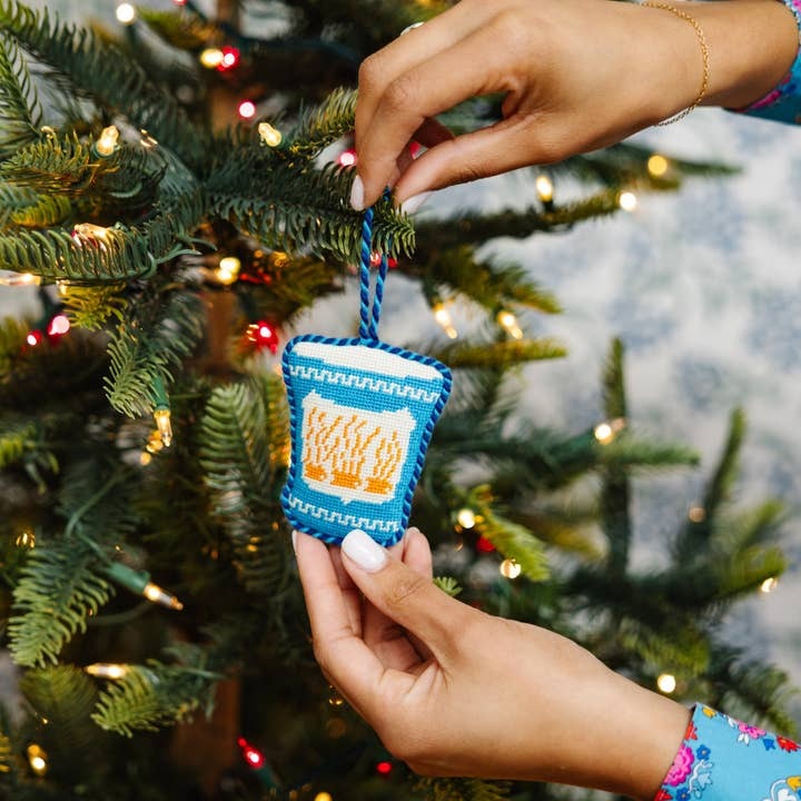 Coffee Cup Needlepoint Ornament