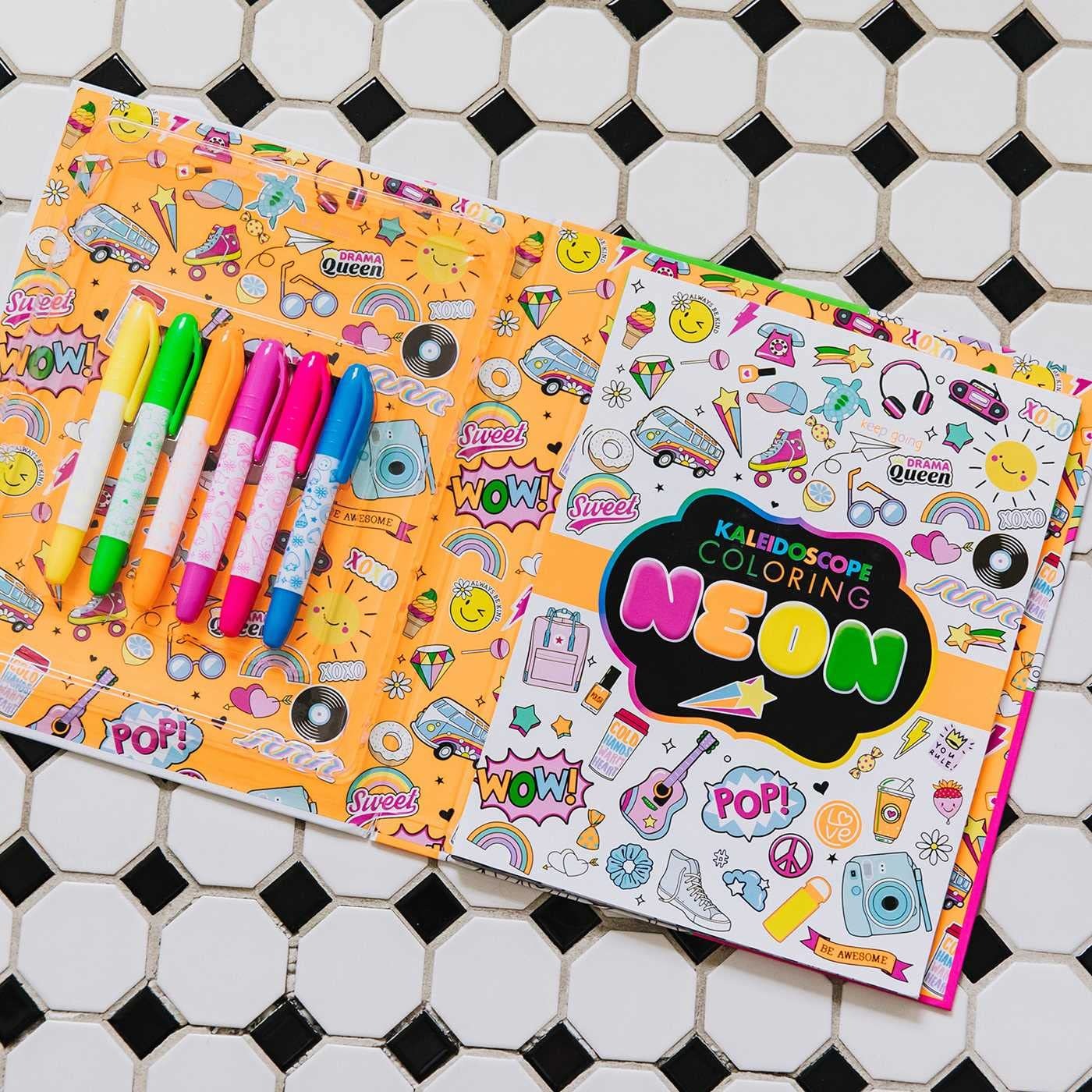Kaleidoscope Coloring Neon Book
