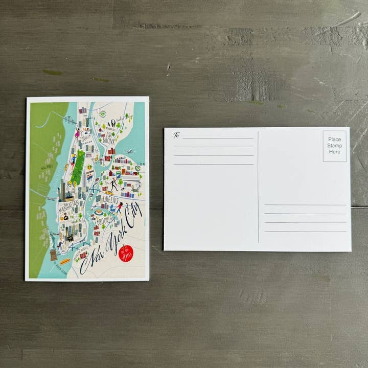 New York Map Postcard