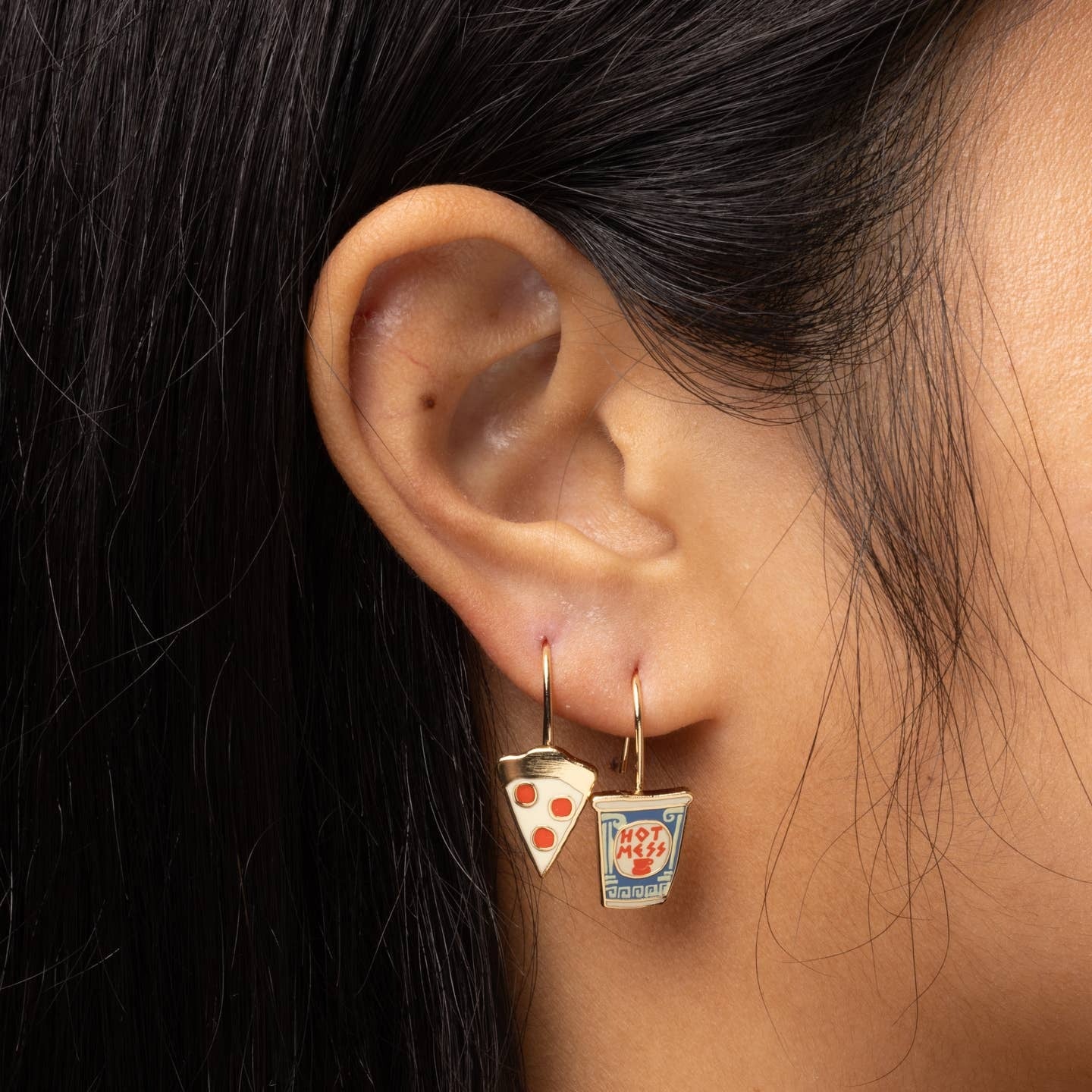 Pizza And Coffee Cup Earrings