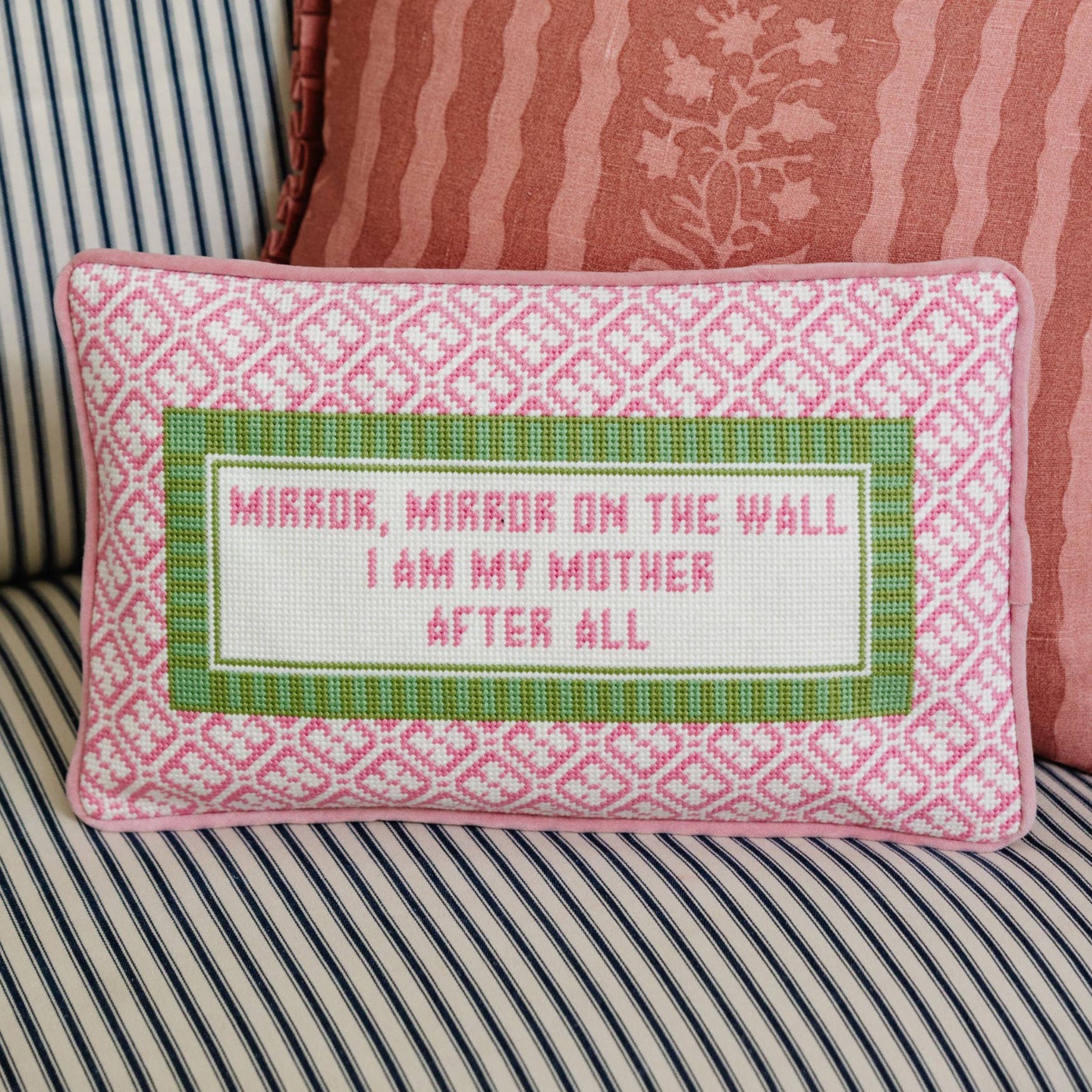 Mirror Mirror Needlepoint Pillow