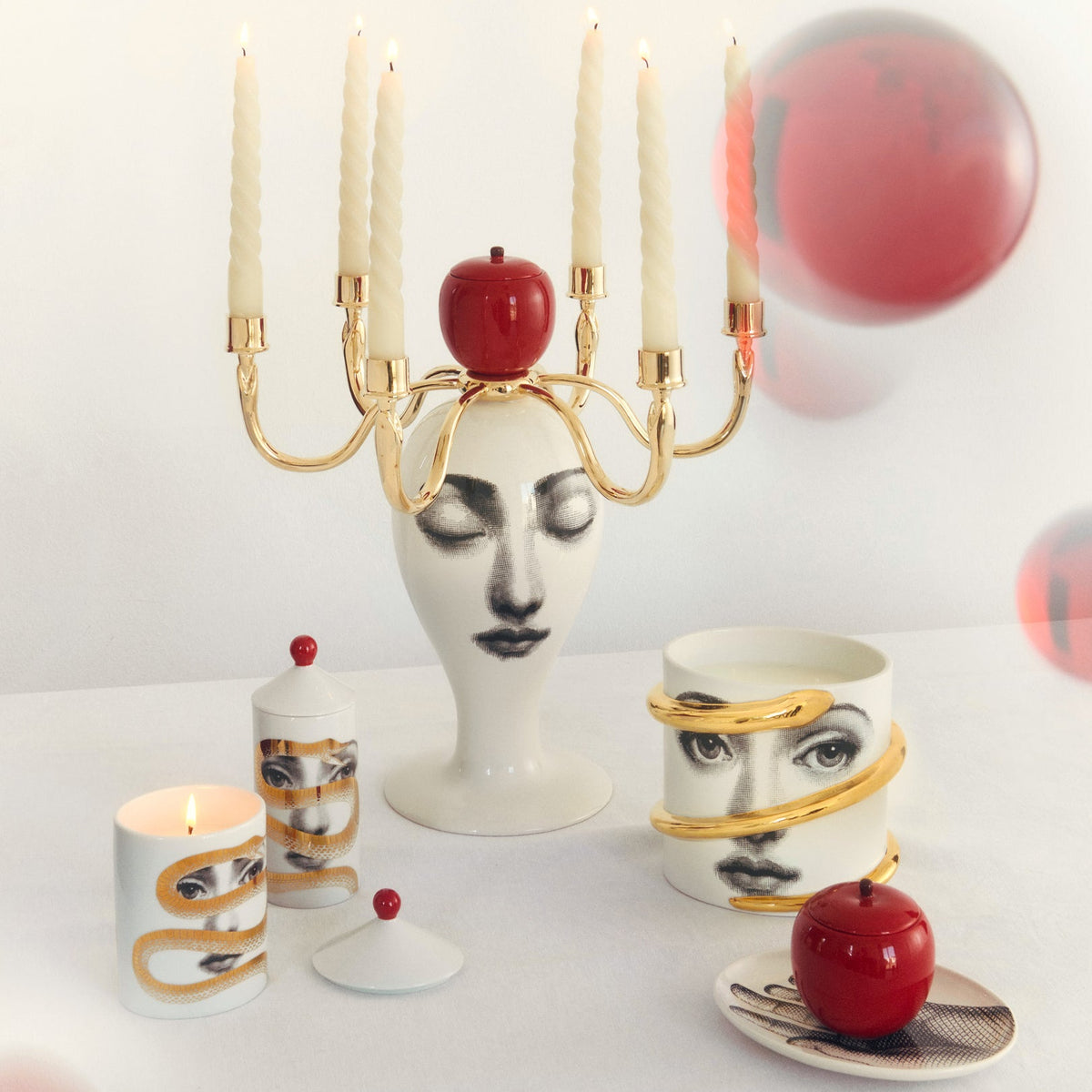 Fornasetti's Frutto Proibito Apple Candle