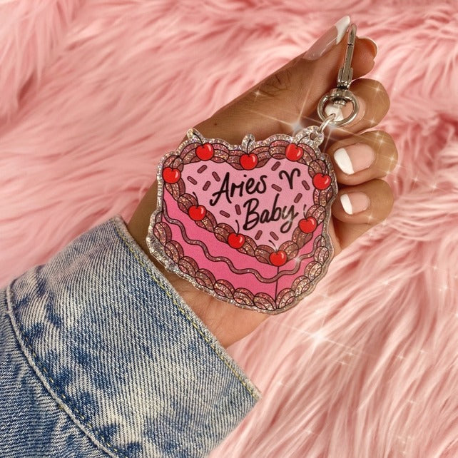 Zodiac Cake Keychain