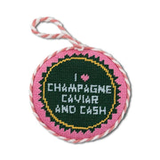 I Love Champagne Caviar Needlepoint Ornament