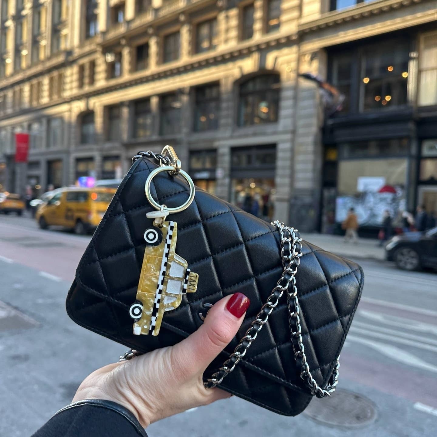 Taxi Bag Charm Keychain