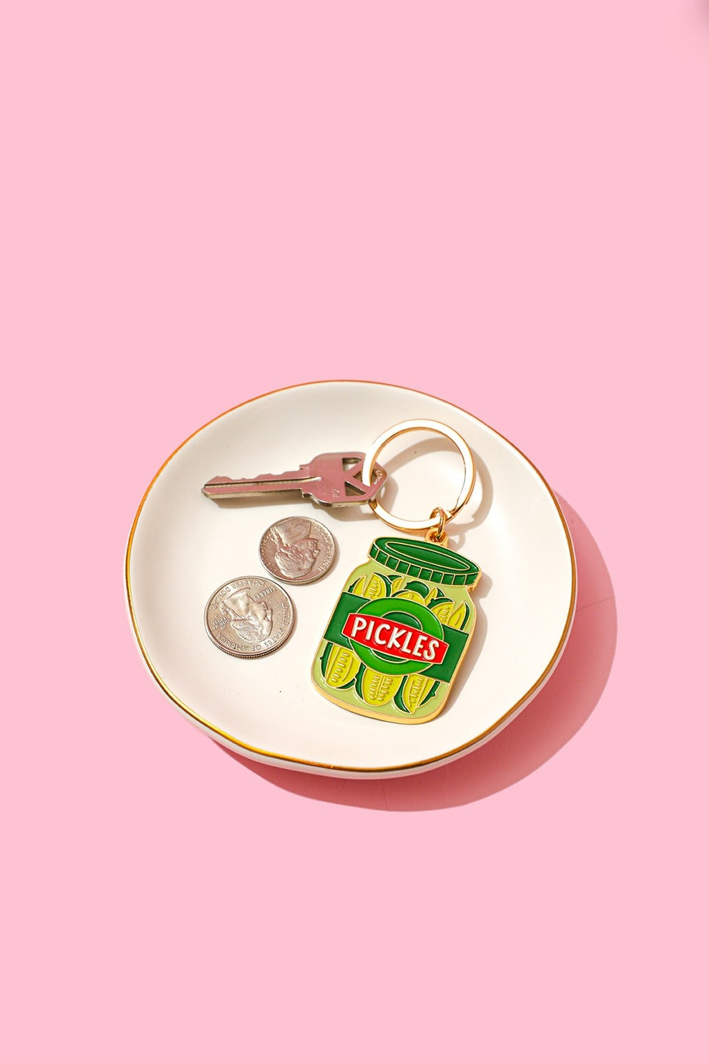 Pickle Jar Enamel Keychain