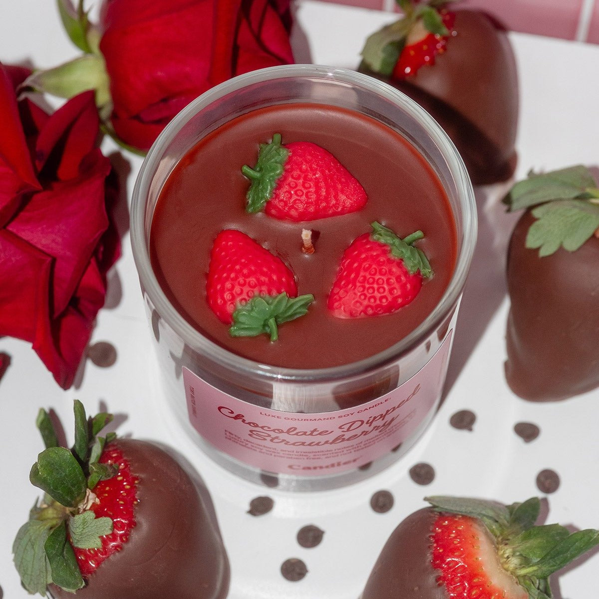 Chocolate Dipped Strawberry Candle