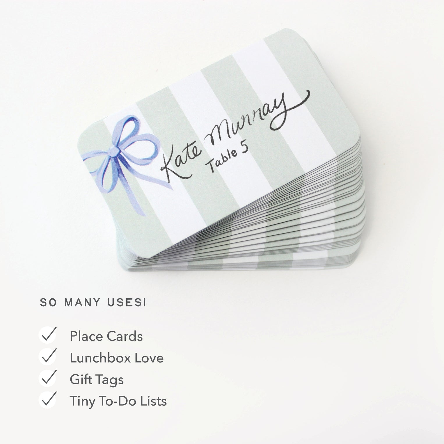 Blue Bow Stripee Pocket Notes