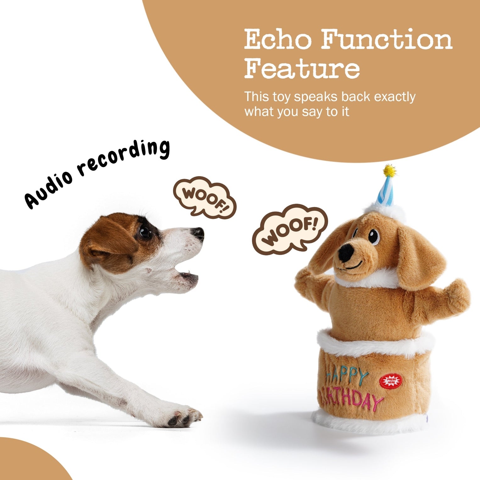 Singing And Dancing Birthday Cake Dog Toy