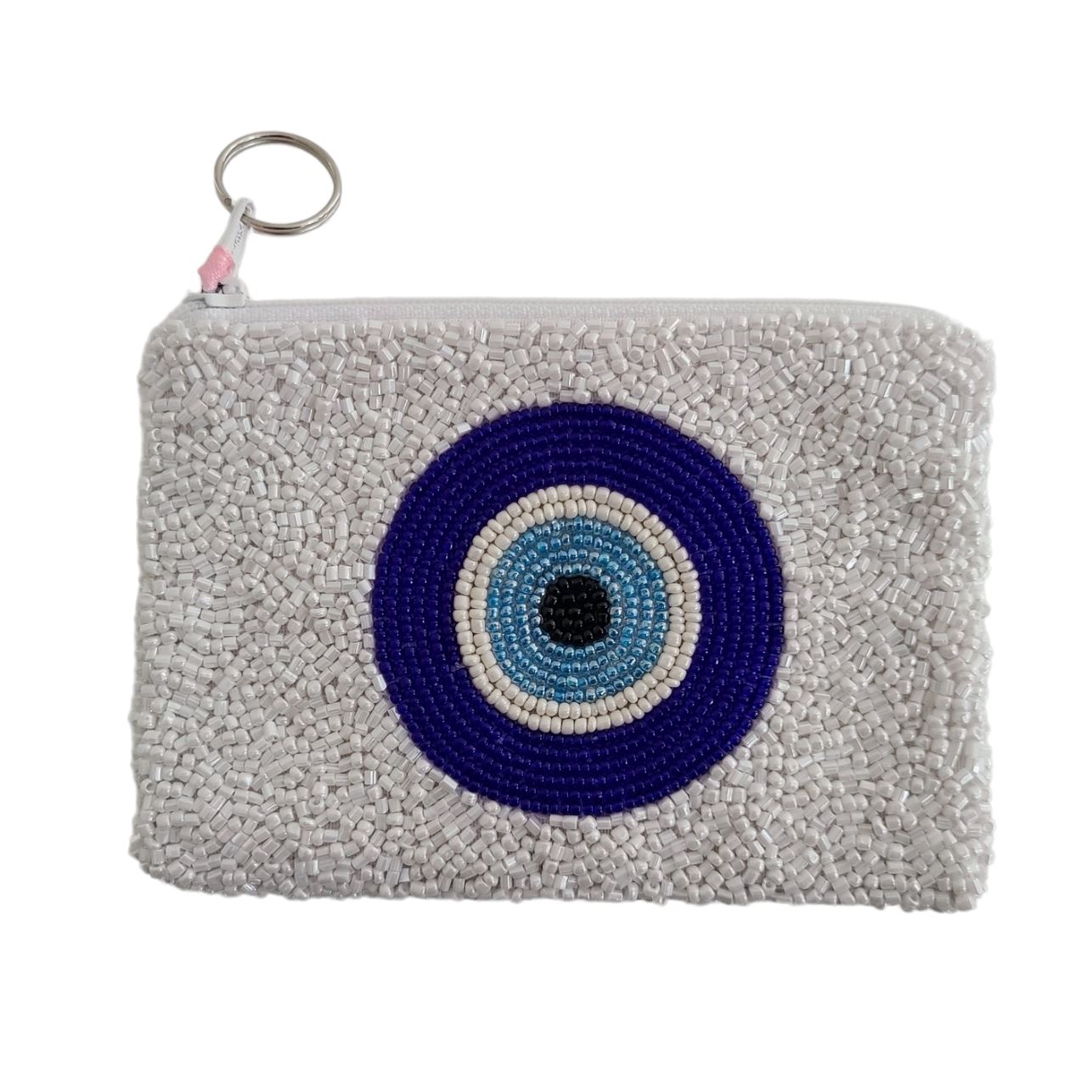 Evil Eye Beaded Coin Purse