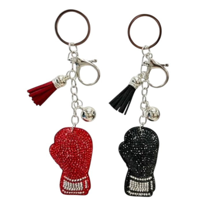 Rhinestone Boxing Glove Keychain