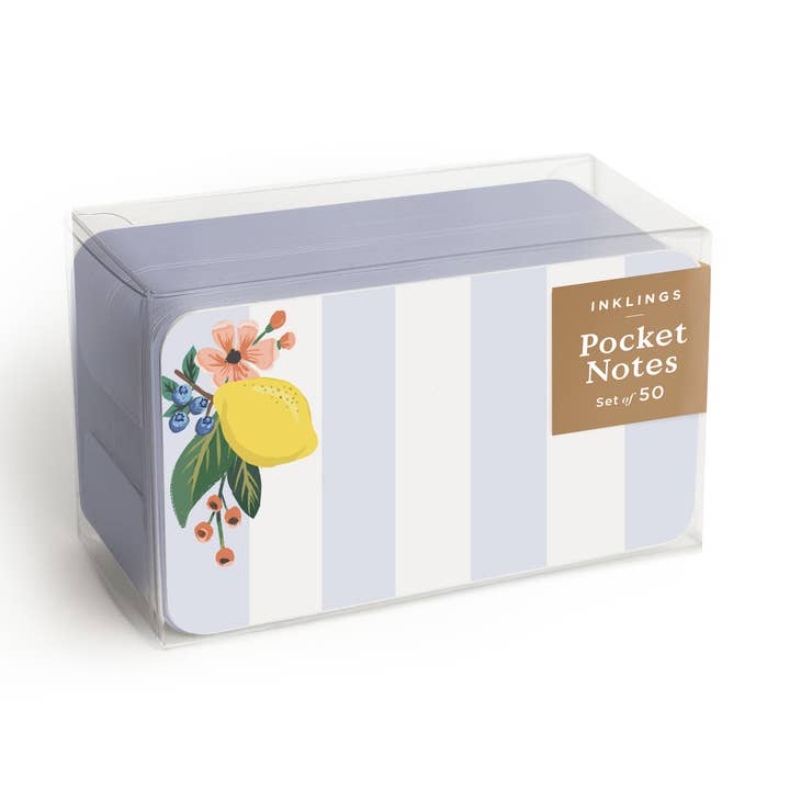 Lemon Stripe Pocket Notes
