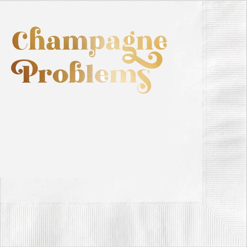 Champagne Problems Gold Napkins