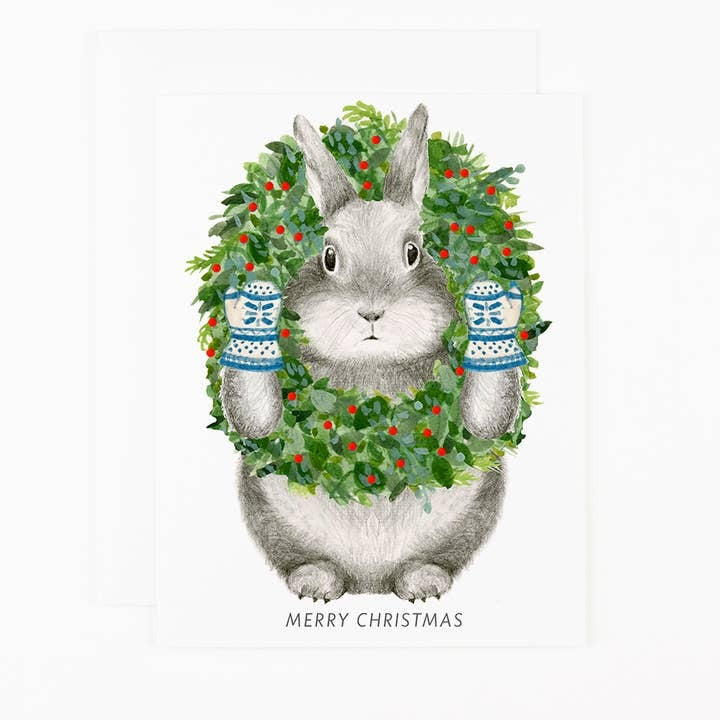 Merry Chrismas Bunny Card Set