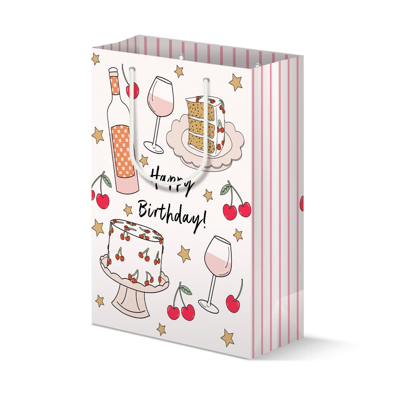 Happy Birthday Cherry Cake Gift Bag
