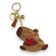 Rhinestone Capybara Keychain