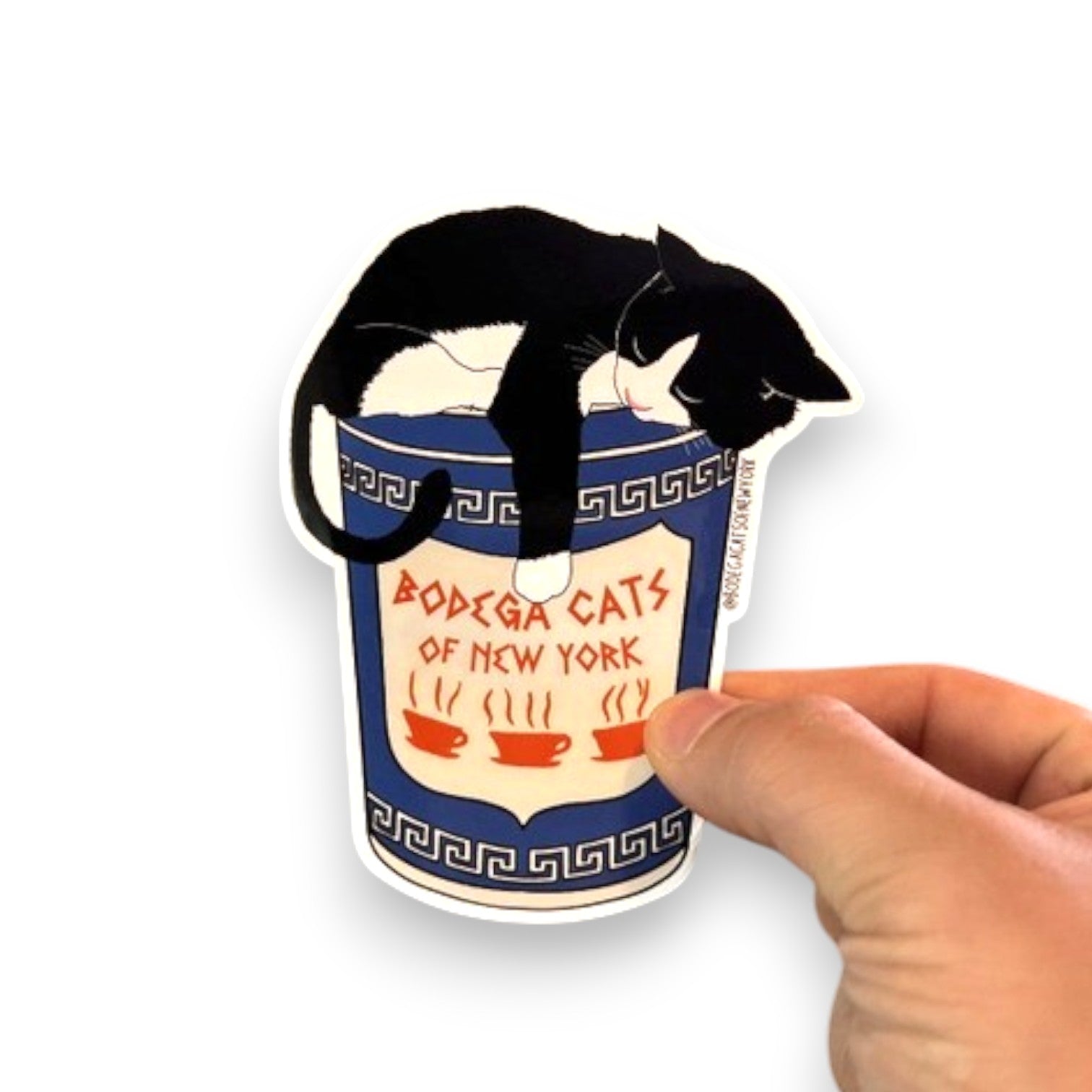 Cat Coffee Cup Sticker