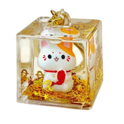 Lucky Cat Cube Keychain