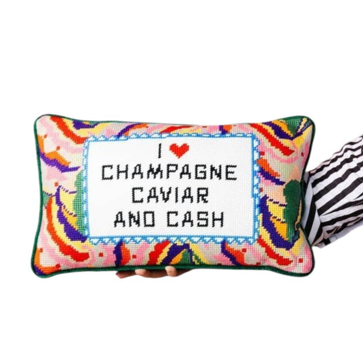 Champagne Caviar Cash Pillow