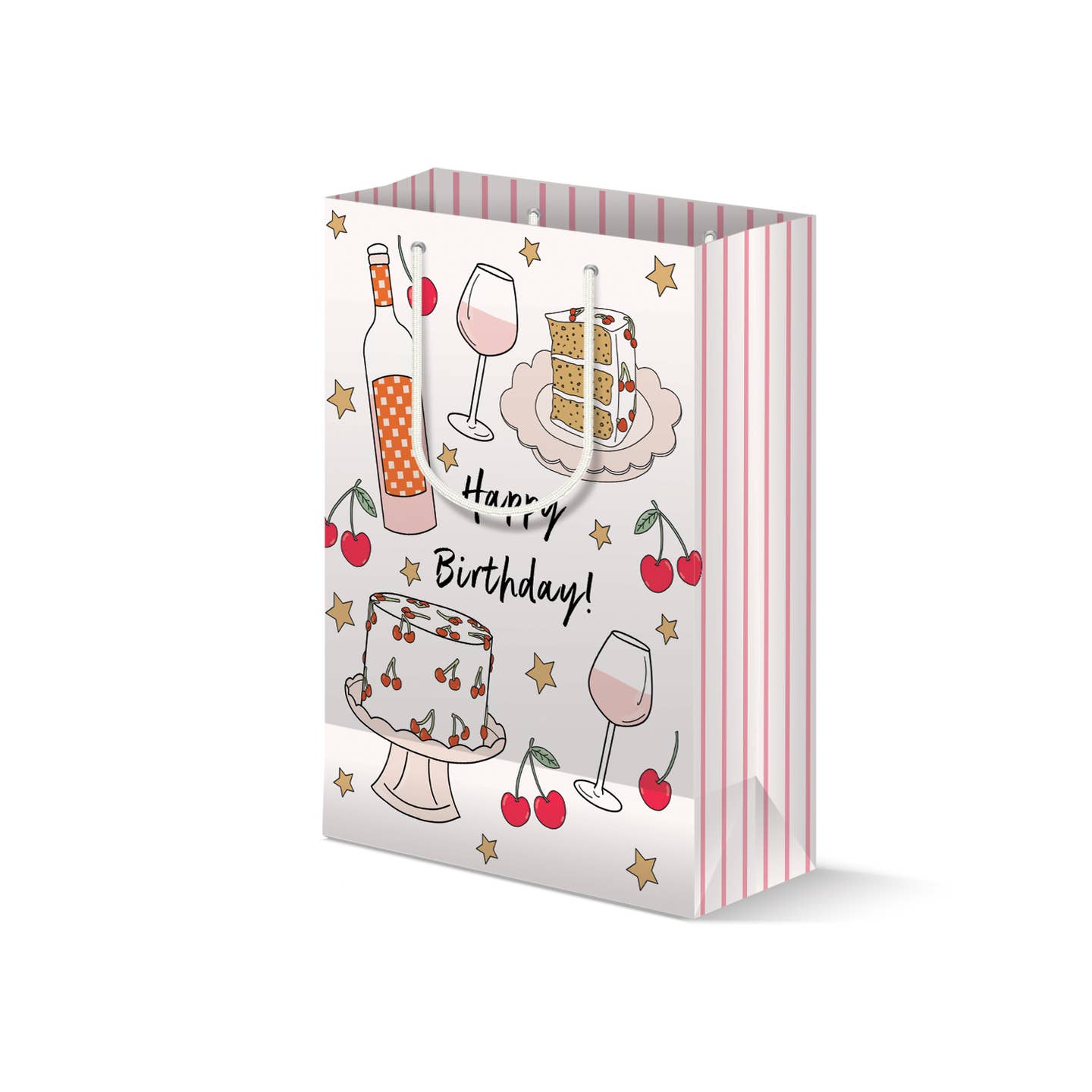 Happy Birthday Cherry Cake Gift Bag