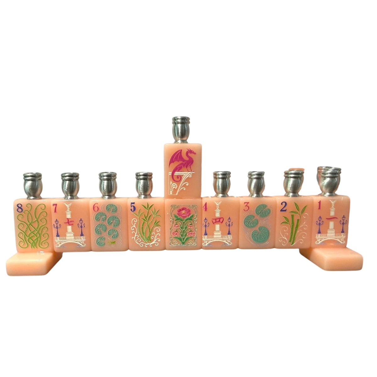 Mahjong Menorah Pink Blush Acrylic