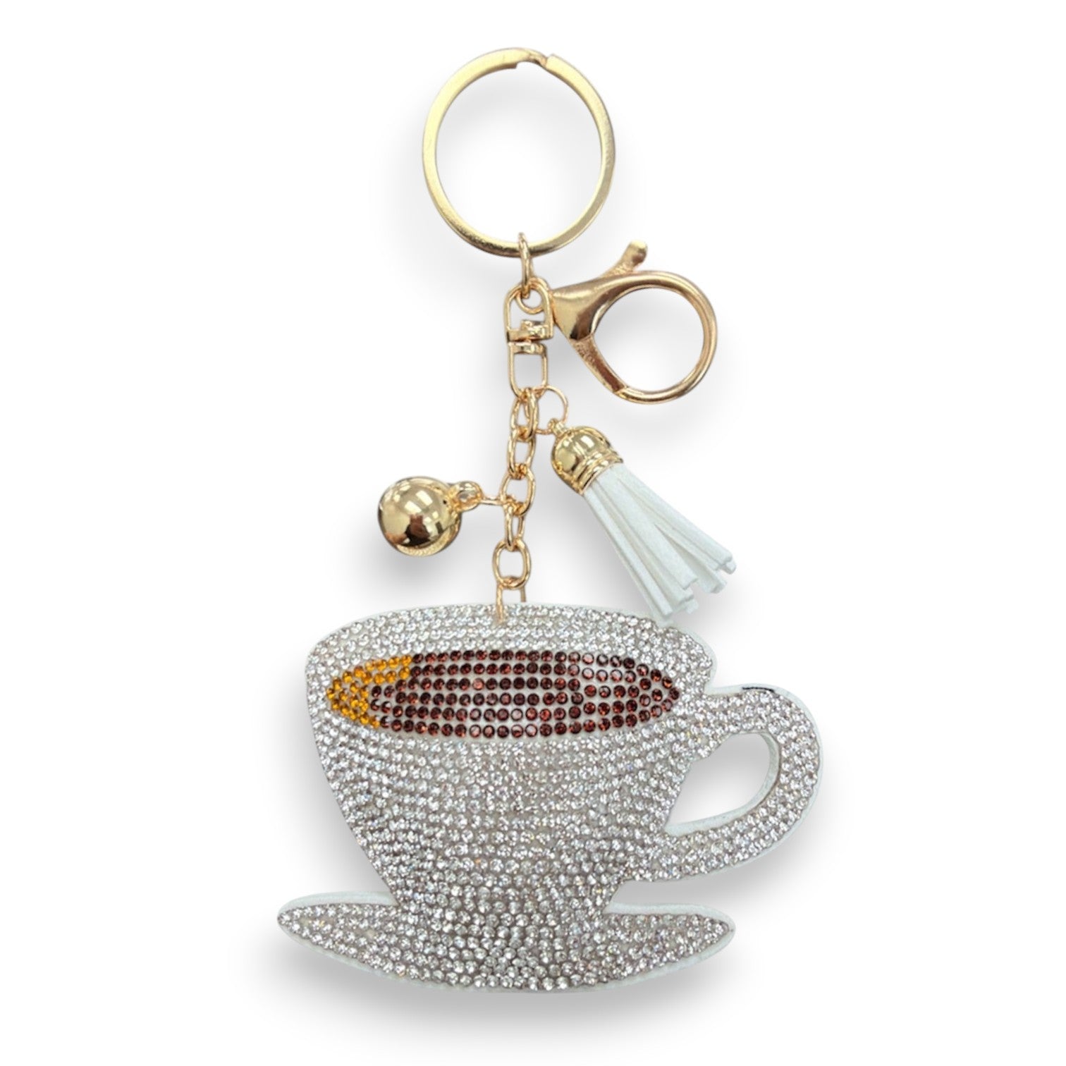 Rhinestone Coffee Cup Keychain