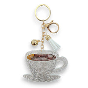 Rhinestone Coffee Cup Keychain