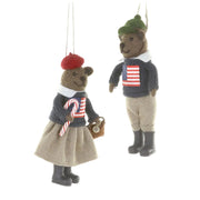 Preppy Flag Bear Ornament