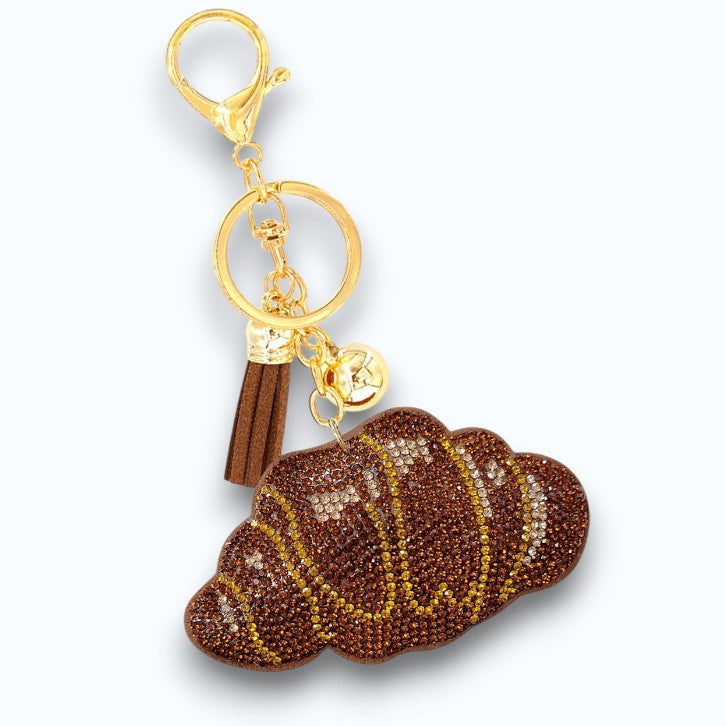 Crossant Rhinestone Keychain