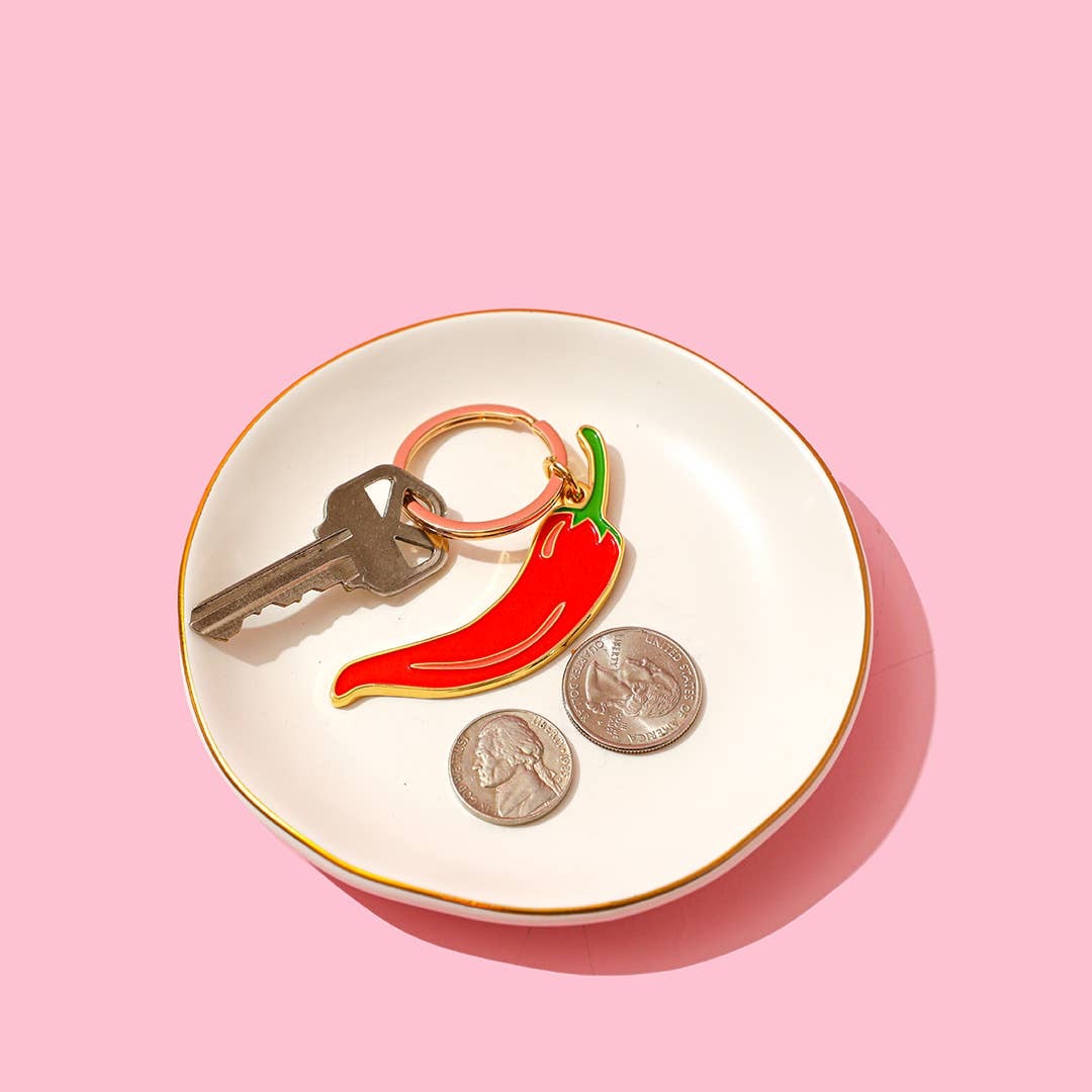 Chili Pepper Enamel Keychain