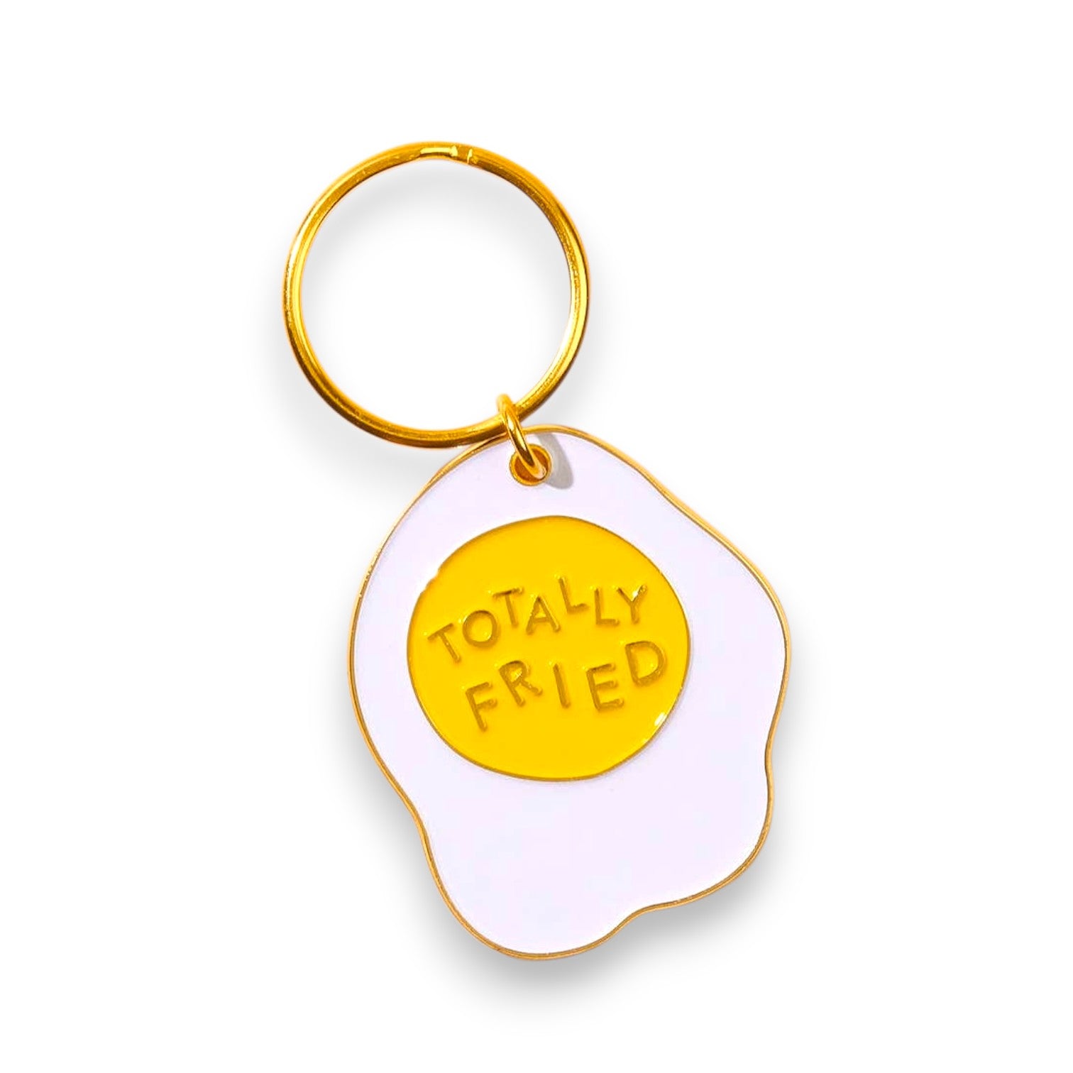 Totally Fried Enamel Keychain