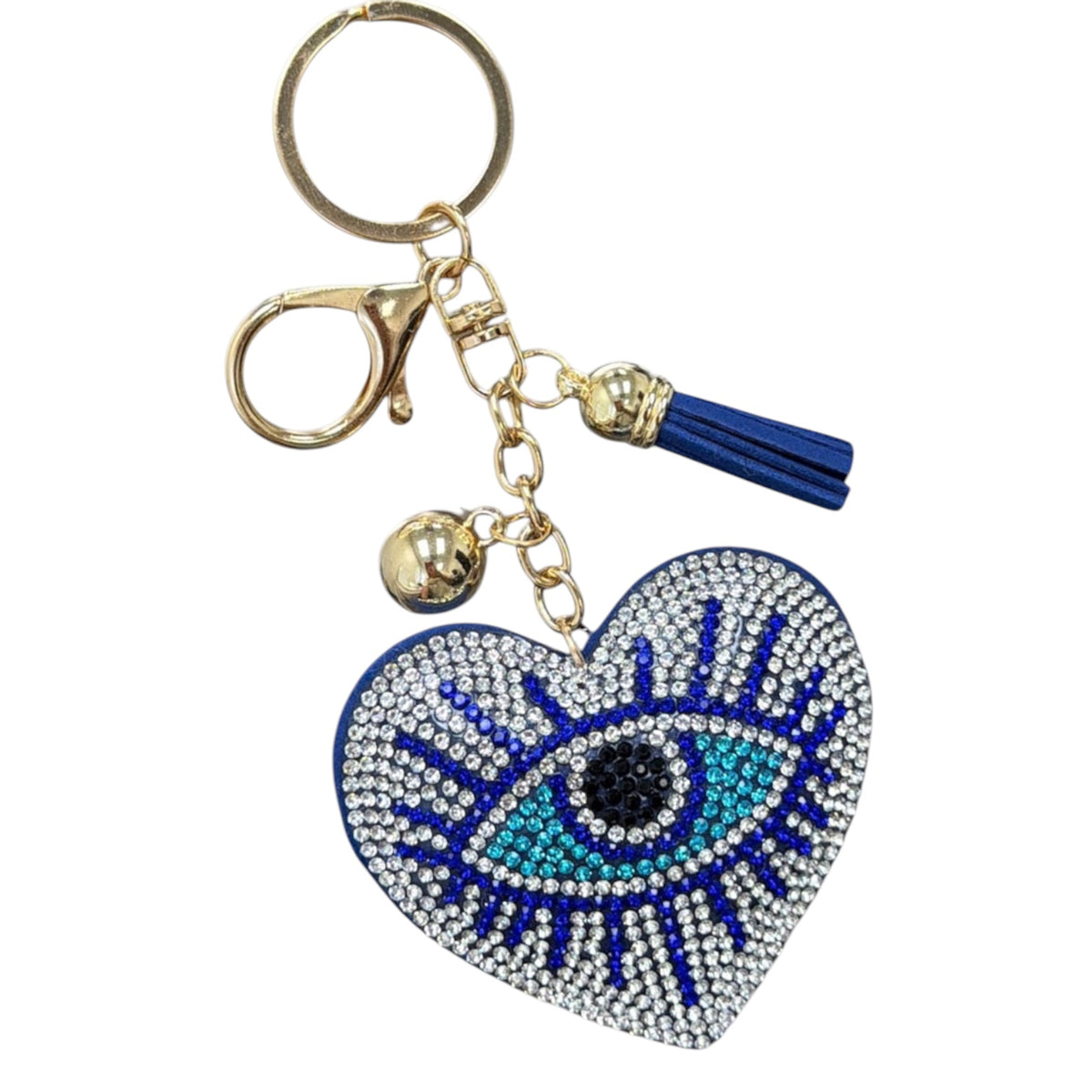 Rhinestone Heart Eye Keychain