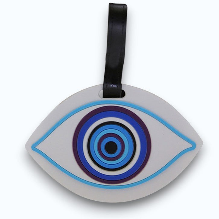 Blue And White Evil Eye Luggage Tag