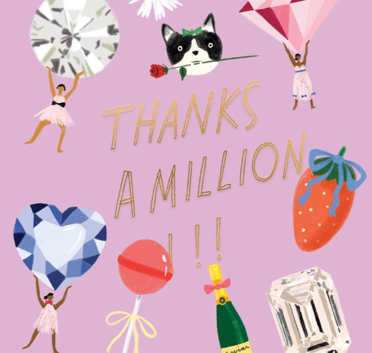 Thanks A Million Cards Set Pink