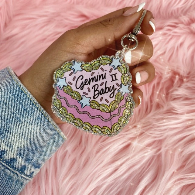 Zodiac Cake Keychain