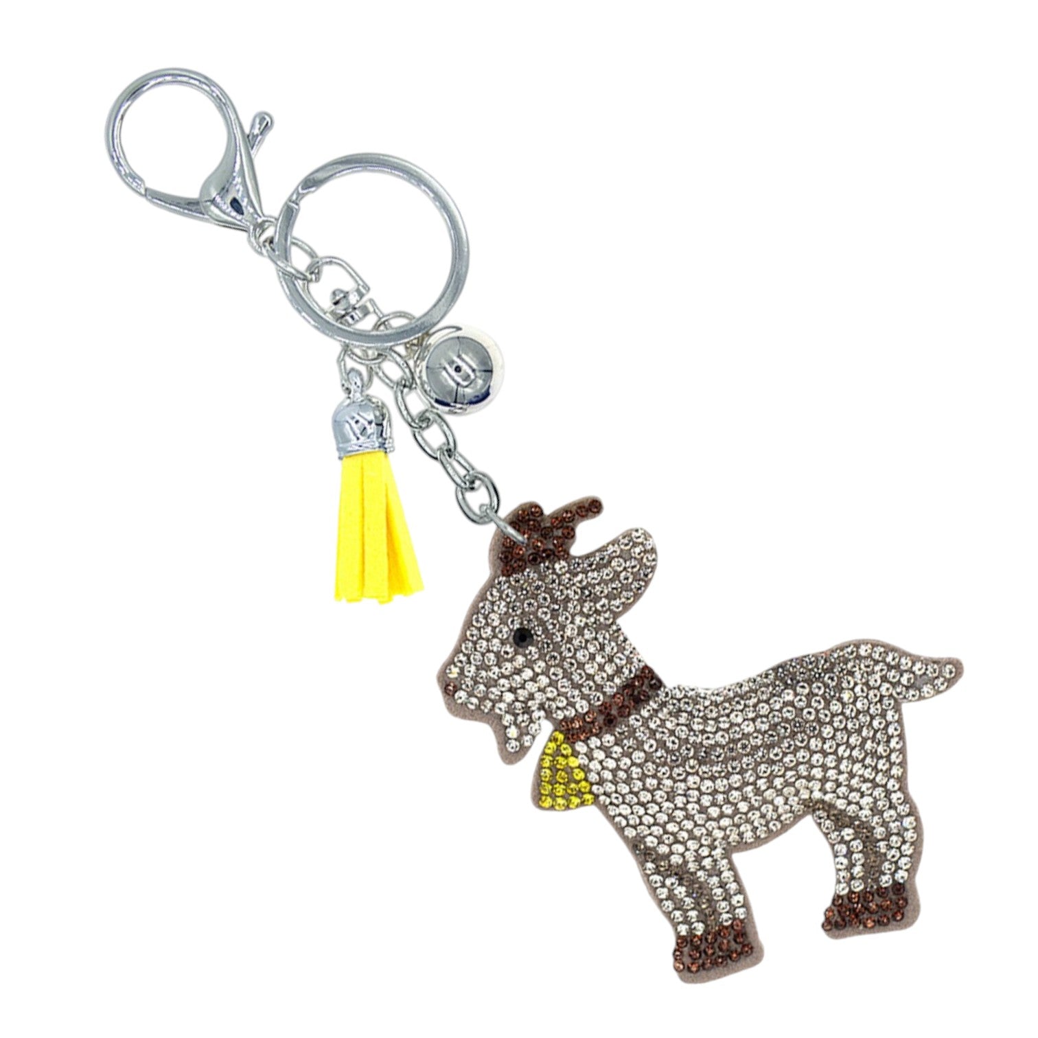 Rhinestone Goat Keychain