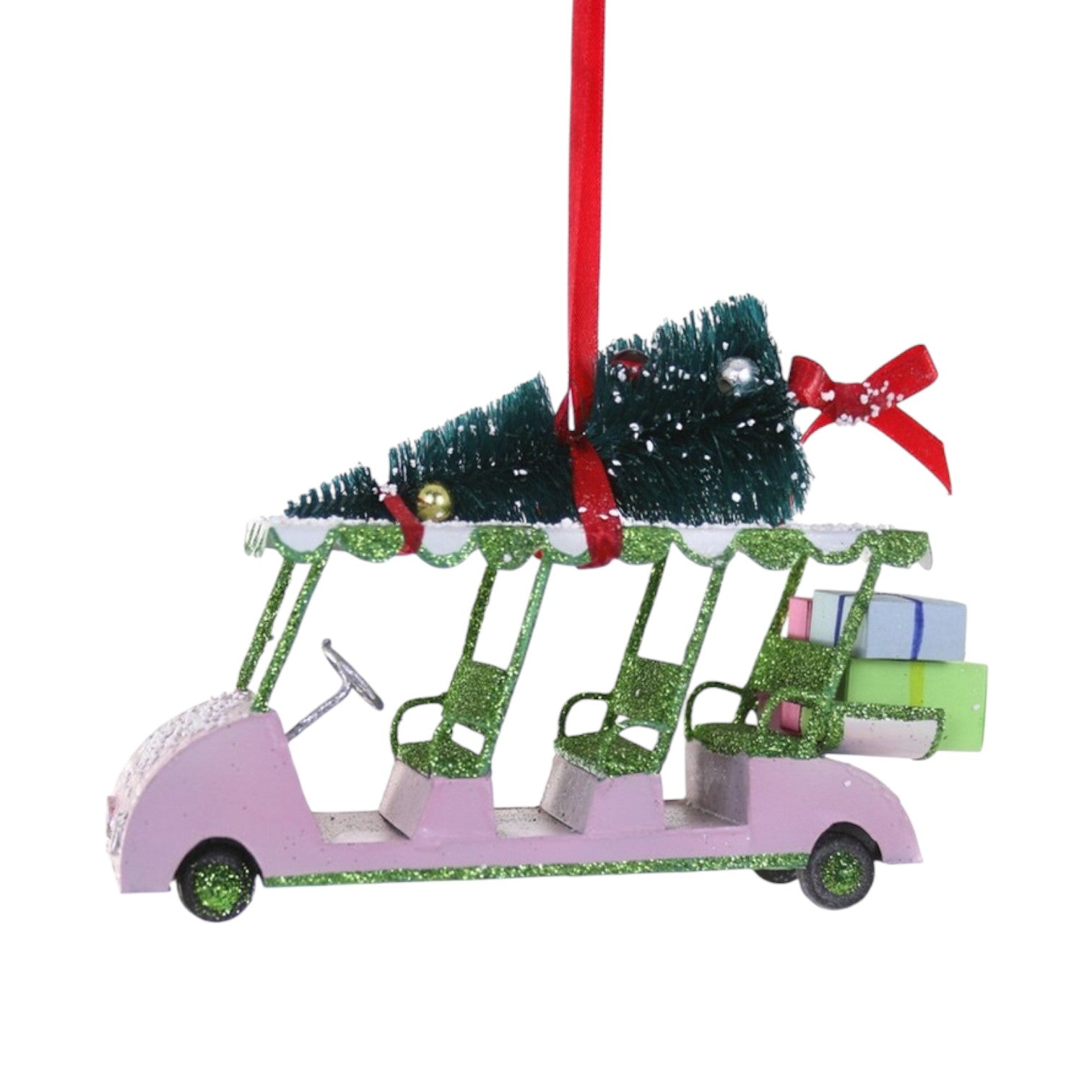 Pink Golf Cart Ornament