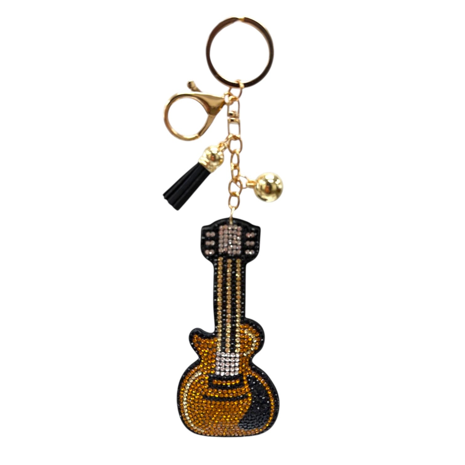 Rhinestone Guitar Keychain