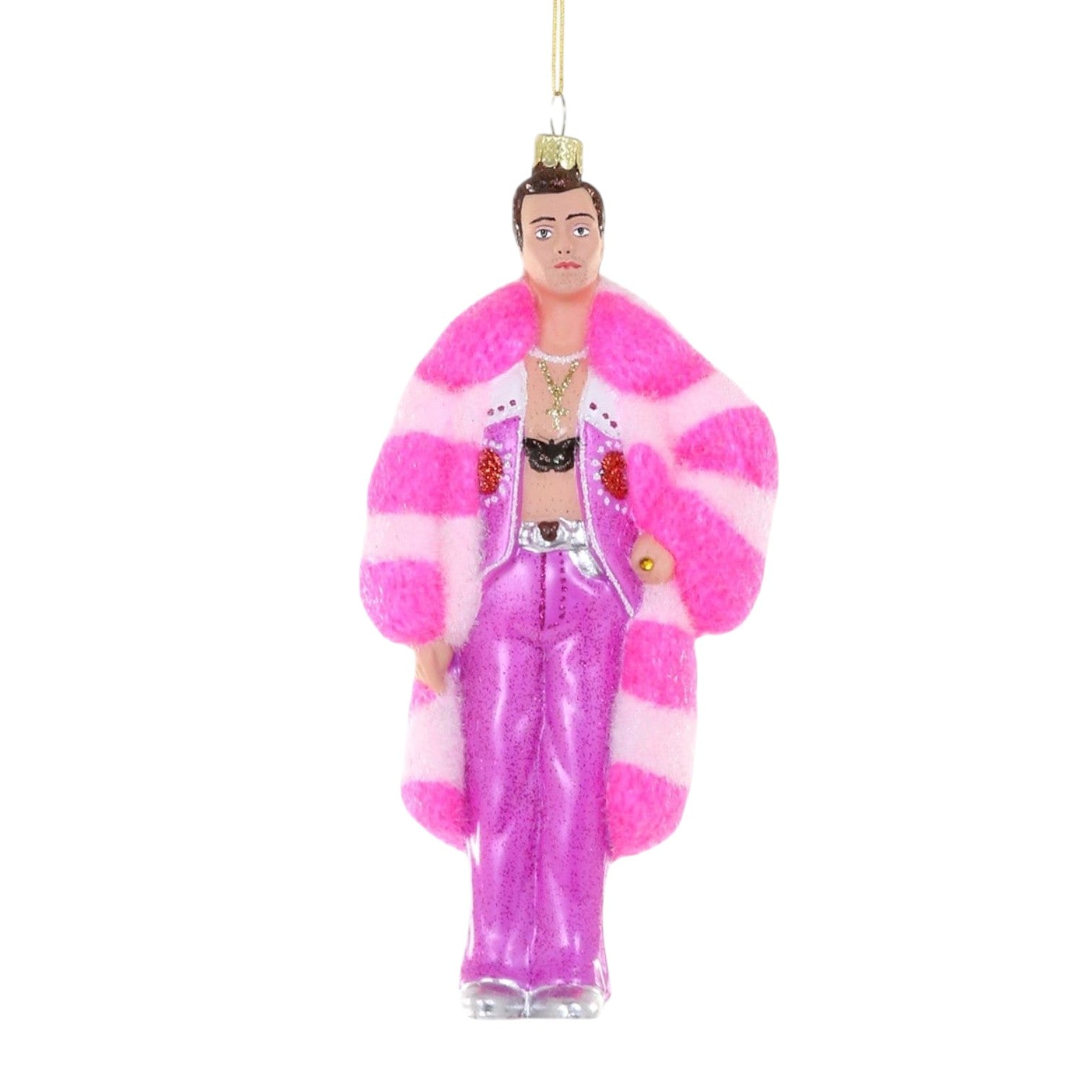 Harry Styles Pink Fur Ornament