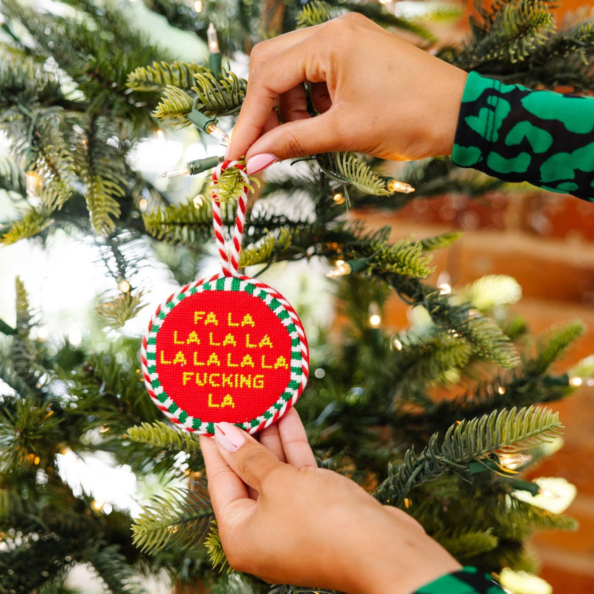 Fa La La La Needlepoint Ornament