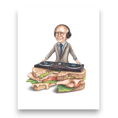 Larry David DJ On Sandwich Print