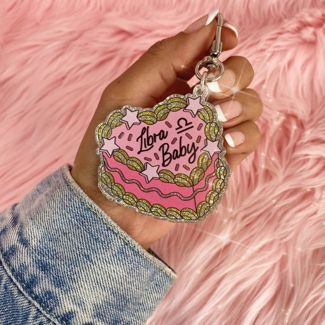 Zodiac Cake Keychain