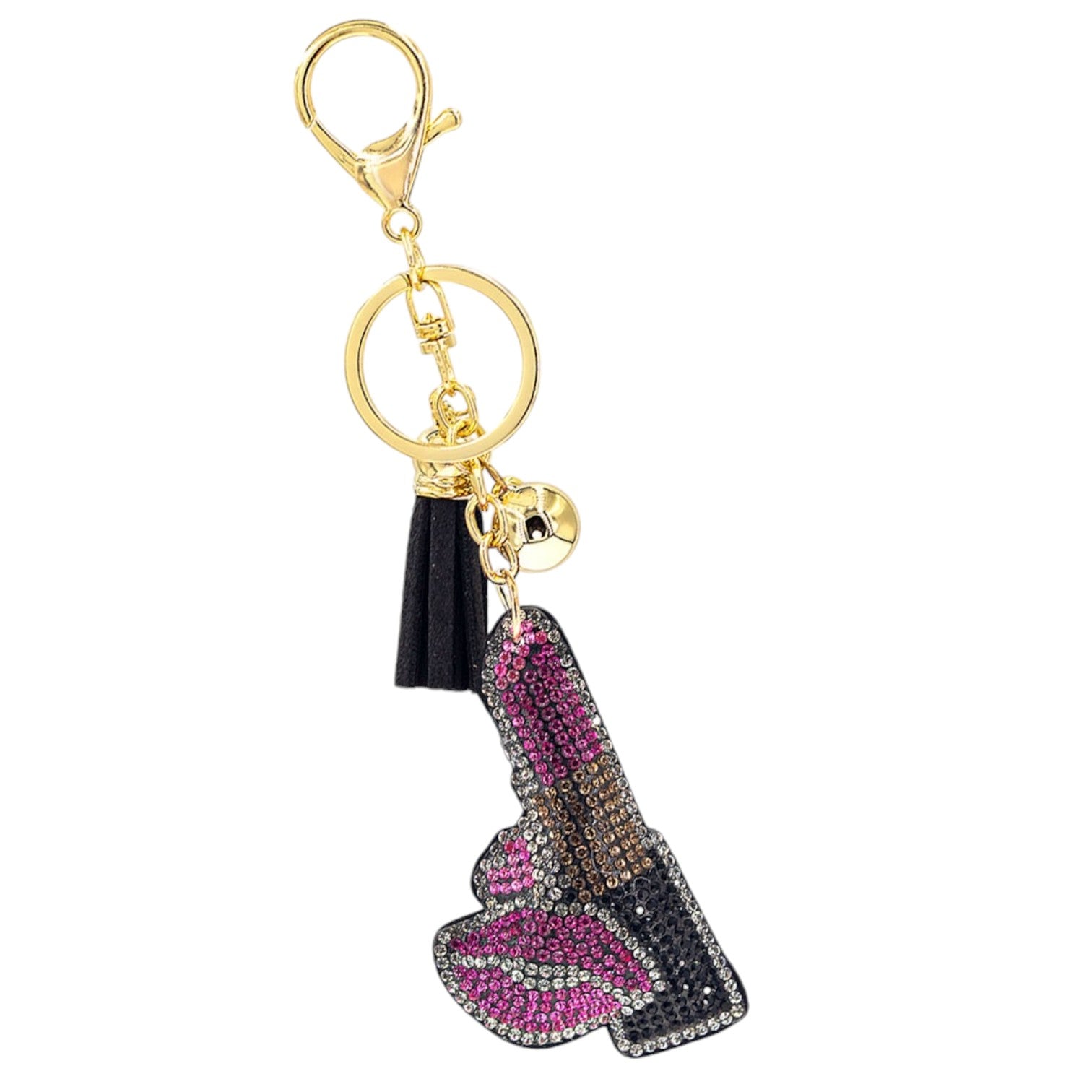 Rhinestone Lipstick Keychain