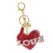 Rhinestone Red Love Keychain