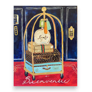 Bienvenue Luggage Postcard