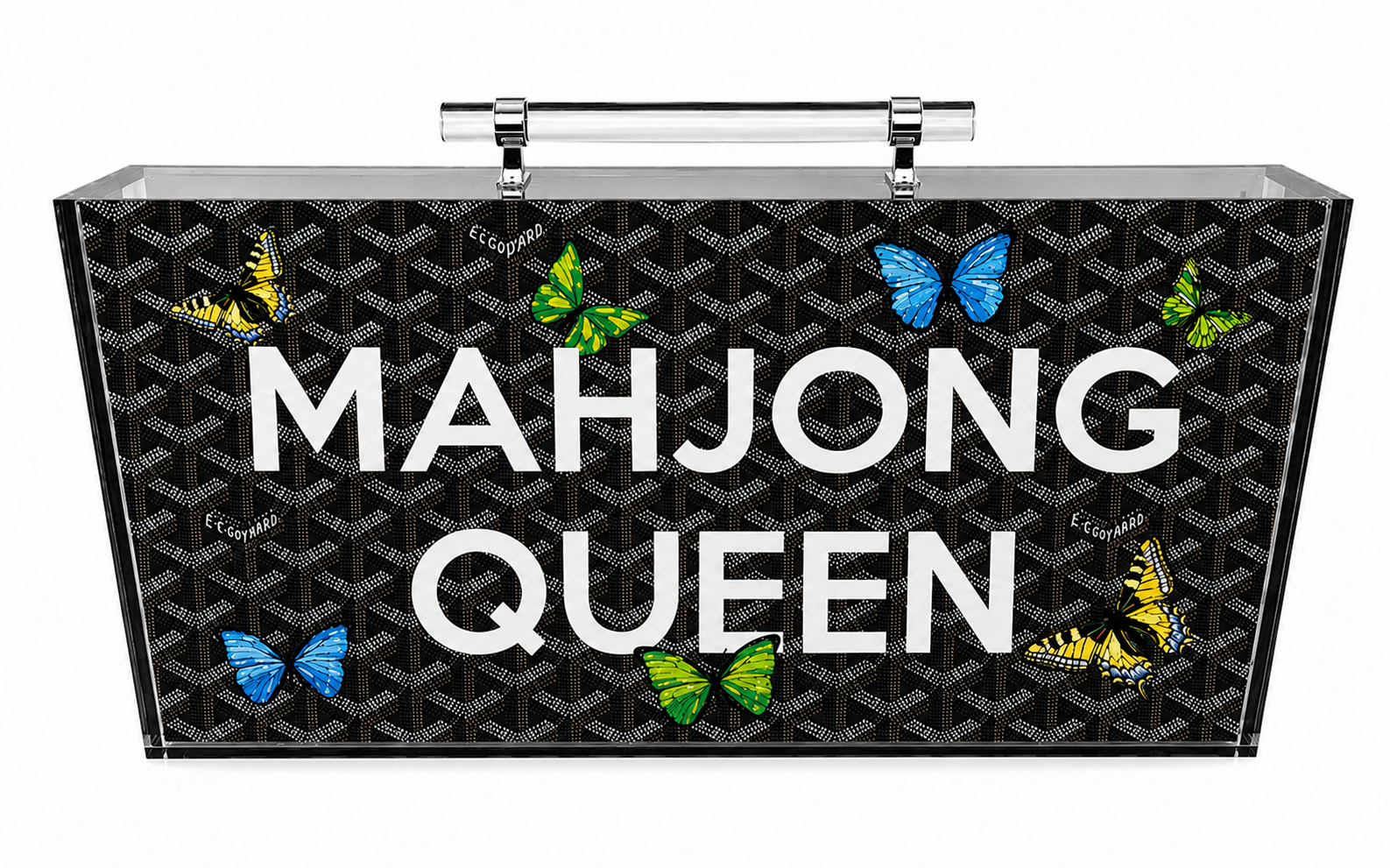 Black Butterflies Mahjong Set
