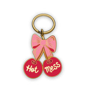 Hot Mess Cherries Enamel Keychain