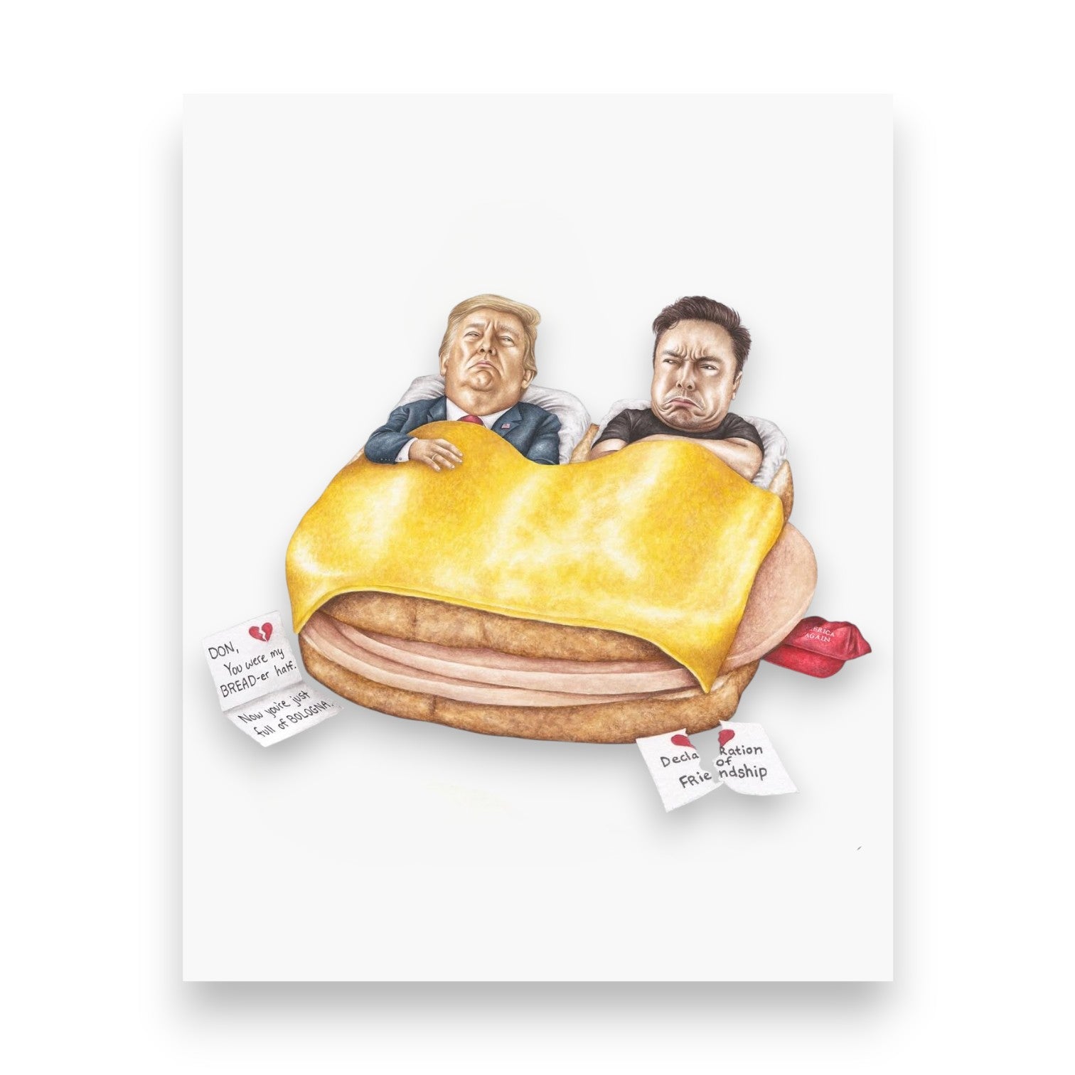 Trump And Musk Sandwich Print