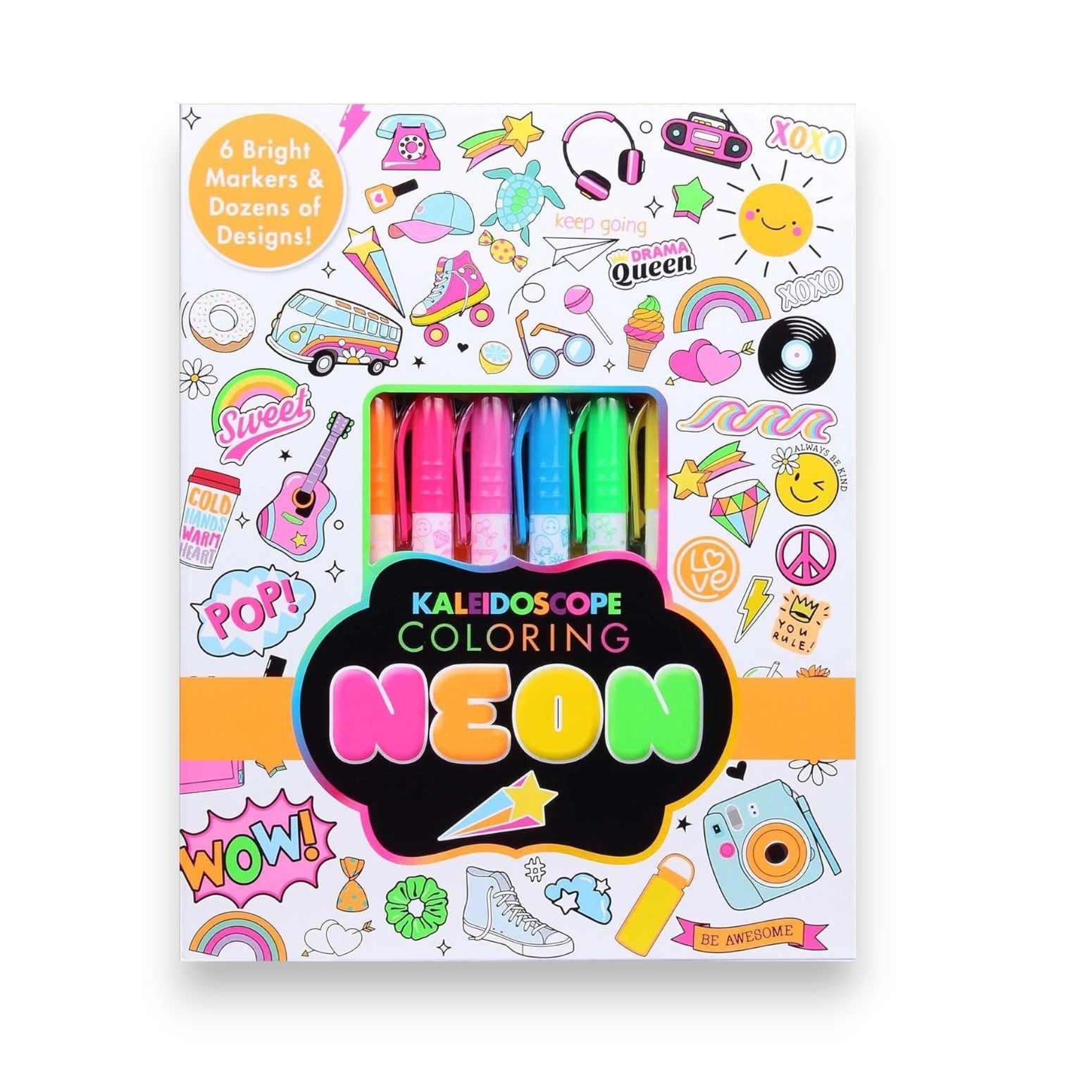 Kaleidoscope Coloring Neon Book