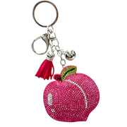 Rhinestone Peach Keychain